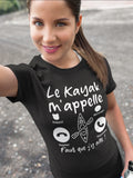 T-Shirt Vneck pour femme le kayak m'appelle humour