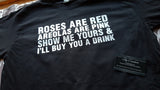 T-shirt men roses are red drink