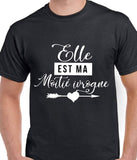 T-shirt femme moitié ivrogne 1 qc fr