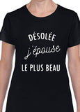 T-shirt femme j'épouse le plus beau qc fr