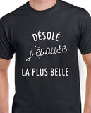 T-shirt homme j'épouse la plus belle qc fr