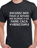 T-shirt pour Femme blonde caca vie de couple humour