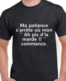 T-shirt femme patience dla marde qc fr