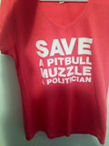 T-shirt vneck women pitbull