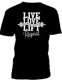 T-shirt women live love lift repeat
