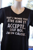 T-Shirt Vneck pour femme sauf moi humour