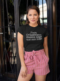 T-Shirt Vneck pour femme sage image humour
