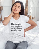 T-Shirt Vneck pour femme face ronfle fort chum couple humour