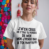 Hoodie Unisex j'm'en criss de c'que tu penses de moé humour
