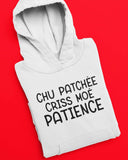 T-shirt pour Femme chu patchée criss moé patience humour