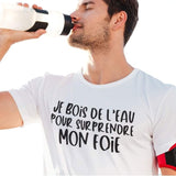 T-Shirt pour homme je bois de l'eau pour surprendre mon foie humour