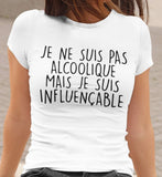 T-Shirt pour homme je ne suis pas alcoolique mais je suis influencable humour