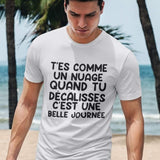 T-Shirt Vneck pour femme t'es comme un nuage humour