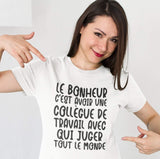 Hoodie Unisex le bonheur c'est avoir une collègue de travail avec qui juger tout le monde humour
