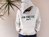 T-Shirt Vneck pour femme j'ai frette 24/7 humour