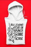 T-Shirt Vneck pour femme belle journée pour un punch dans gorge humour