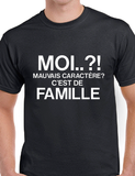 T-shirt femme mauvais caractère famille qc fr