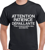 T-shirt femme patience défaillante qc fr