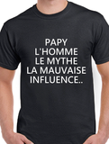 T-shirt homme papy mauvaise influence qc fr