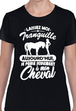 T-Shirt Vneck pour femme cheval humour
