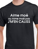 T-Shirt Vneck pour femme j'm'en caliss humour