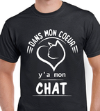 T-shirt pour Femme coeur chat