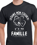 T-Shirt Vneck pour femme coeur famille
