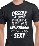 T-Shirt pour homme infirmière auxiliaire couple