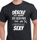 T-Shirt pour homme coiffeuse couple