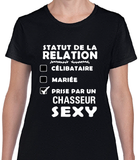 T-Shirt Vneck pour femme prise chasseur couple