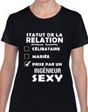 T-Shirt Vneck pour femme prise ingénieur couple