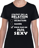 T-Shirt Vneck pour femme prise papa couple