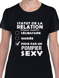 T-shirt pour Femme prise pompier couple