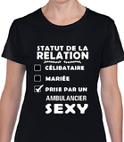 T-Shirt Vneck pour femme prise ambulancier couple