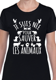 T-Shirt Vneck pour femme sauver animaux animal
