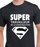 T-Shirt pour homme super travailleur construction