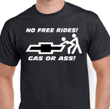 T-Shirt pour Homme no free rides chevrolet auto humour