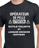 T-Shirt pour homme opérateur pelle