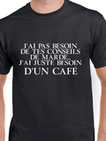 T-Shirt pour homme café humour