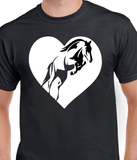 T-Shirt Vneck pour femme horse cheval