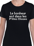 T-Shirt Vneck pour femme bonheur ptites choses