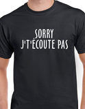 T-Shirt pour Homme j't'écoute pas humour