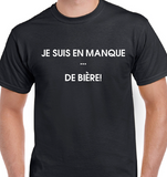 T-Shirt Vneck pour femme manque bière humour