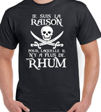 T-Shirt Vneck pour femme rhum alcool humour