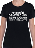 T-Shirt Vneck pour femme chum couple humour
