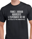 T-Shirt Vneck pour femme faire l'amour humour