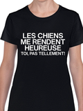 T-Shirt Vneck pour femme chien humour