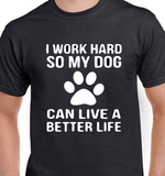 T-Shirt Vneck pour femme work hard dog chien