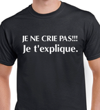 T-Shirt Vneck pour femme je t'explique humour