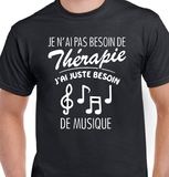 T-Shirt Vneck pour femme thérapie musique